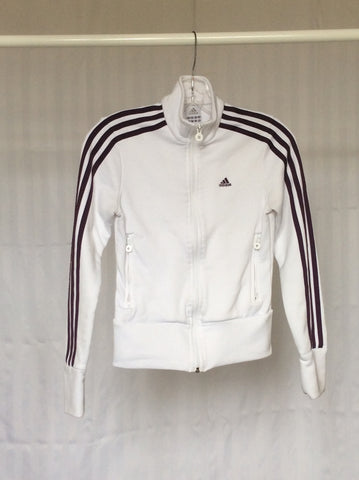 Women's white zip-up (adidas) - XS