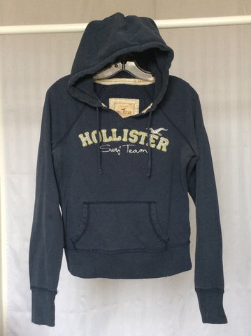 Women's navy graphic pullover hoodie (Hollister) - L