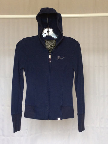 Women's navy zip-up hoodie (Guess) - XS