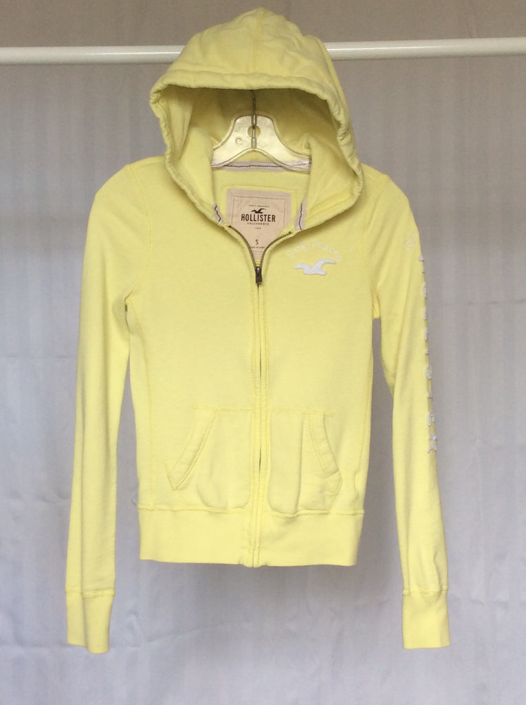 Women's pale yellow zip-up hoodie (Hollister) - S