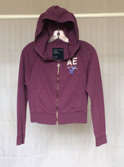 Women's purple graphic zip-up hoodie (American Eagle) - XS