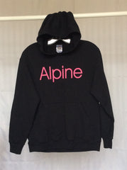 Women's black graphic pullover hoodie (Fruit of the Loom) - S